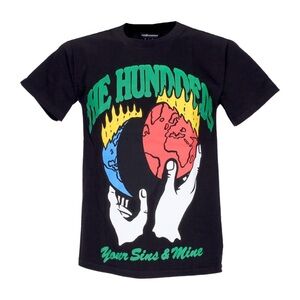The Hundreds Black Tee with Colorful Earth Graphic